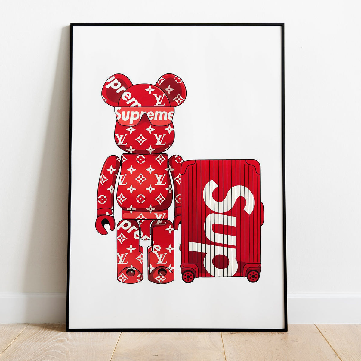 Supreme & Louis Vuitton Red Glitter Painting Room Decor